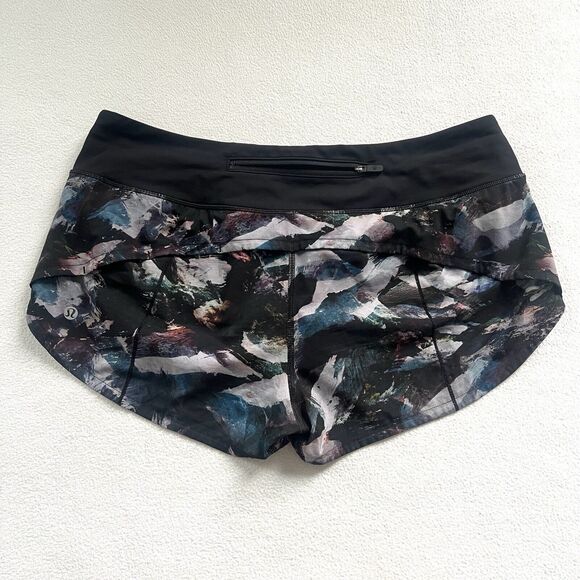 Lululemon Women Run Speed Up Shorts 2.5" Glacier Camo Starlight Multi Black 8 - Picture 8 of 8